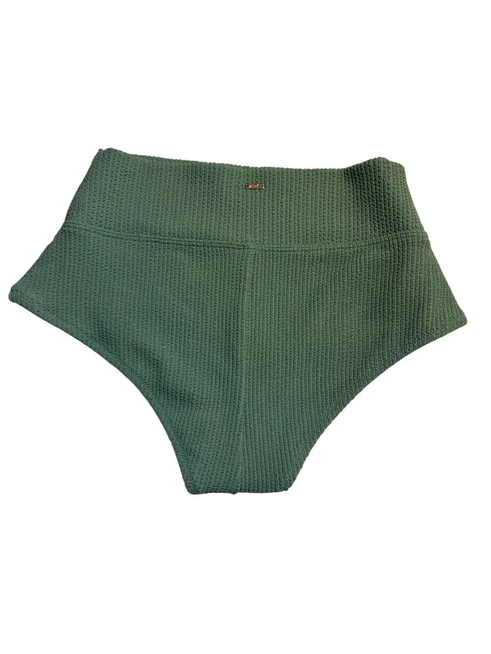 New PINK Victorias Secret Bikini Bottom Small Green Crinkle Textur Cheeky Shorty